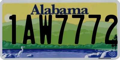 AL license plate 1AW7772
