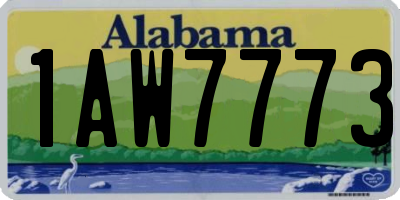 AL license plate 1AW7773