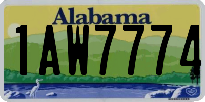 AL license plate 1AW7774