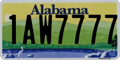 AL license plate 1AW7777