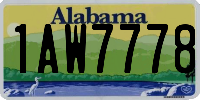 AL license plate 1AW7778