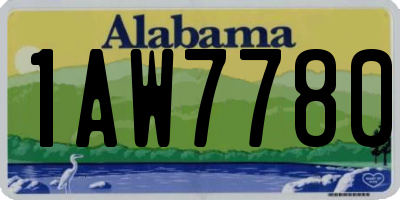 AL license plate 1AW7780
