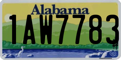 AL license plate 1AW7783