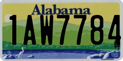 AL license plate 1AW7784