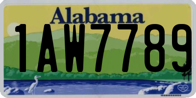 AL license plate 1AW7789