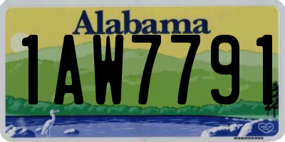 AL license plate 1AW7791
