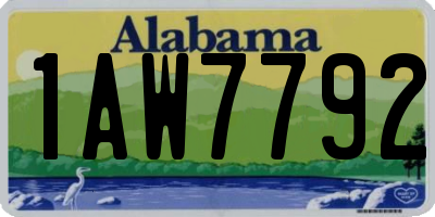 AL license plate 1AW7792