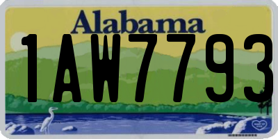 AL license plate 1AW7793