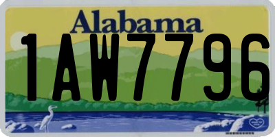 AL license plate 1AW7796