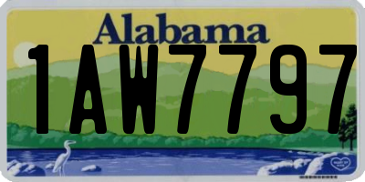 AL license plate 1AW7797