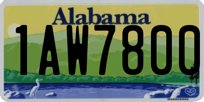 AL license plate 1AW7800