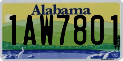 AL license plate 1AW7801