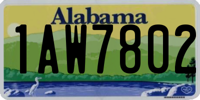 AL license plate 1AW7802