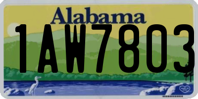 AL license plate 1AW7803