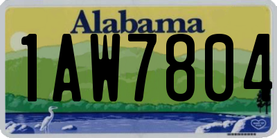 AL license plate 1AW7804