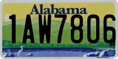 AL license plate 1AW7806