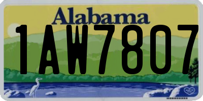 AL license plate 1AW7807