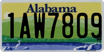 AL license plate 1AW7809