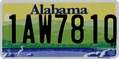 AL license plate 1AW7810