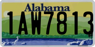 AL license plate 1AW7813