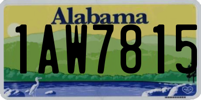 AL license plate 1AW7815