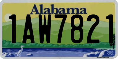 AL license plate 1AW7821