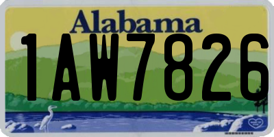 AL license plate 1AW7826