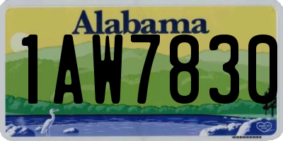 AL license plate 1AW7830