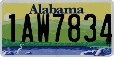 AL license plate 1AW7834
