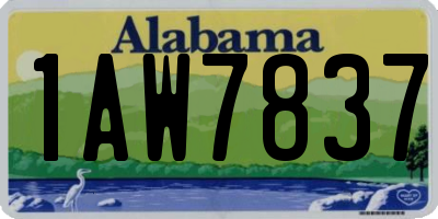 AL license plate 1AW7837