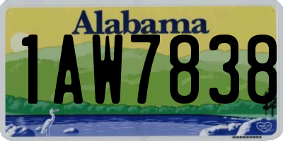 AL license plate 1AW7838