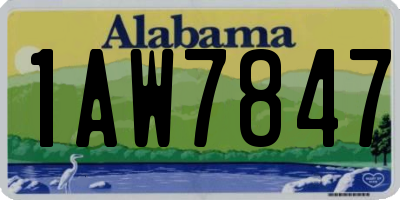 AL license plate 1AW7847