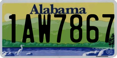 AL license plate 1AW7867
