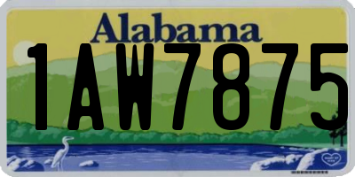 AL license plate 1AW7875