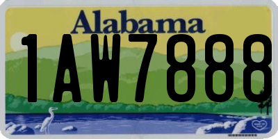 AL license plate 1AW7888