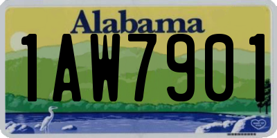 AL license plate 1AW7901