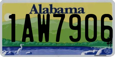 AL license plate 1AW7906