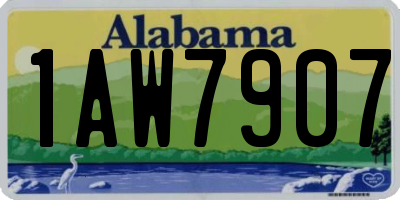 AL license plate 1AW7907