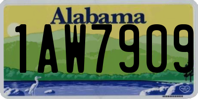 AL license plate 1AW7909