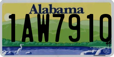 AL license plate 1AW7910