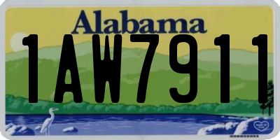 AL license plate 1AW7911