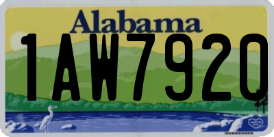 AL license plate 1AW7920