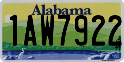 AL license plate 1AW7922
