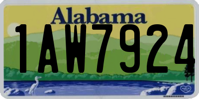 AL license plate 1AW7924