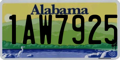 AL license plate 1AW7925