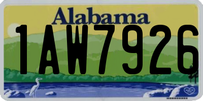 AL license plate 1AW7926