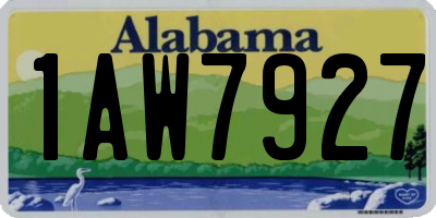 AL license plate 1AW7927