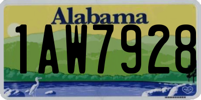 AL license plate 1AW7928