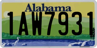 AL license plate 1AW7931