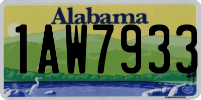 AL license plate 1AW7933